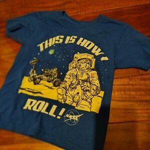 Blue NASA Astronaut Graphic T-Shirt